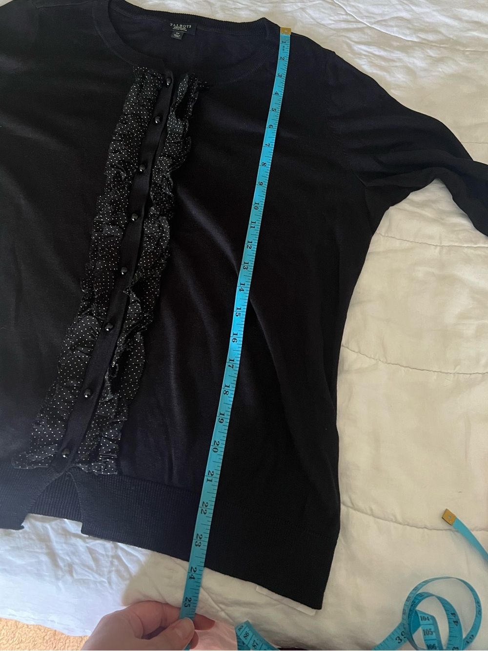Talbots Ruffle Cardigan - Picture 5 of 9